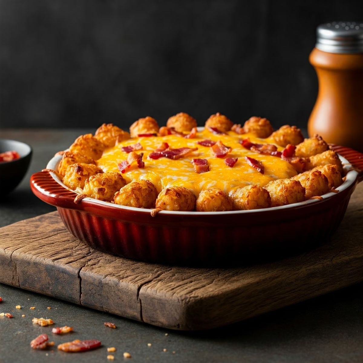 Cheesy Bacon Tater Tot Pie recipe - American easy difficulty dish