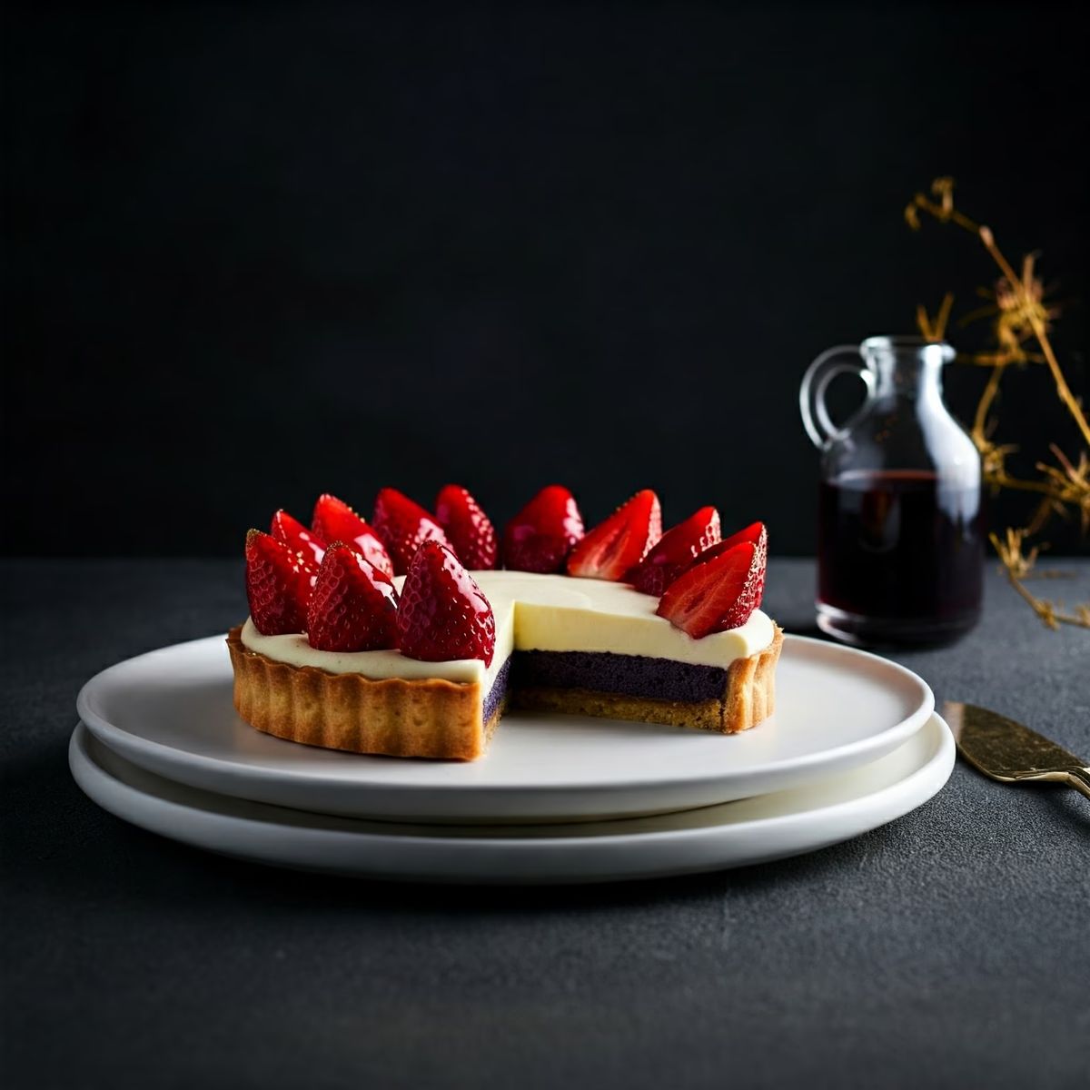 Strawberry Mascarpone Tart with Port Glaze recipe - American medium difficulty dish