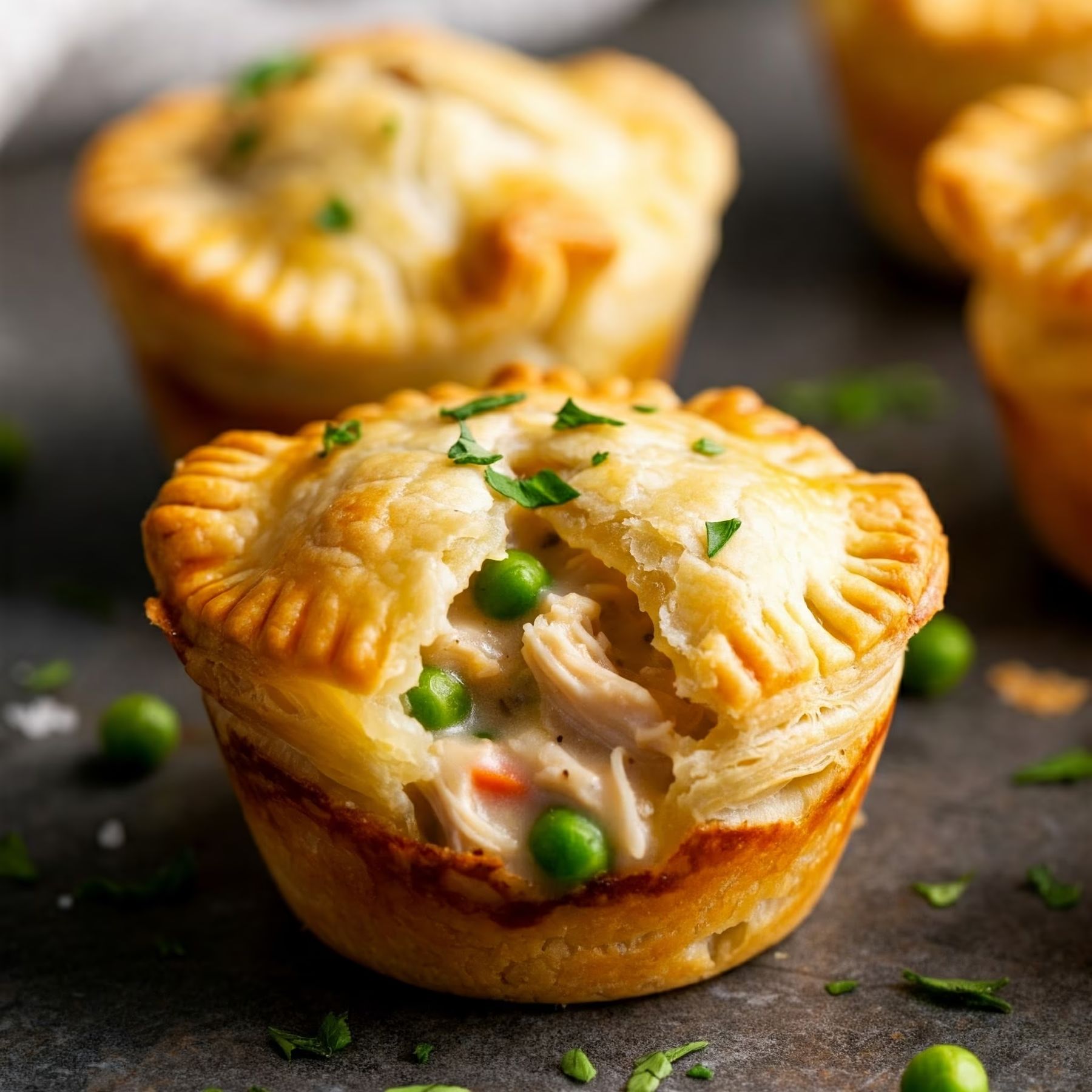 Chicken Pot Pie Bites recipe - American medium difficulty in Appetizers, Chicken, Pie category