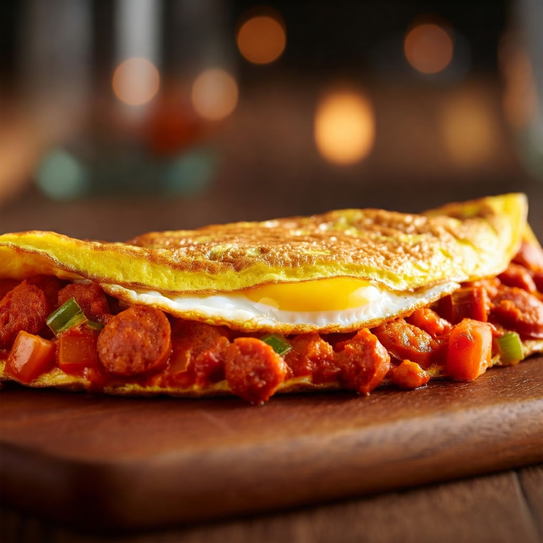 Chorizo Spicy Omelette recipe - American medium difficulty in Main Dishes, Eggs, Pork category