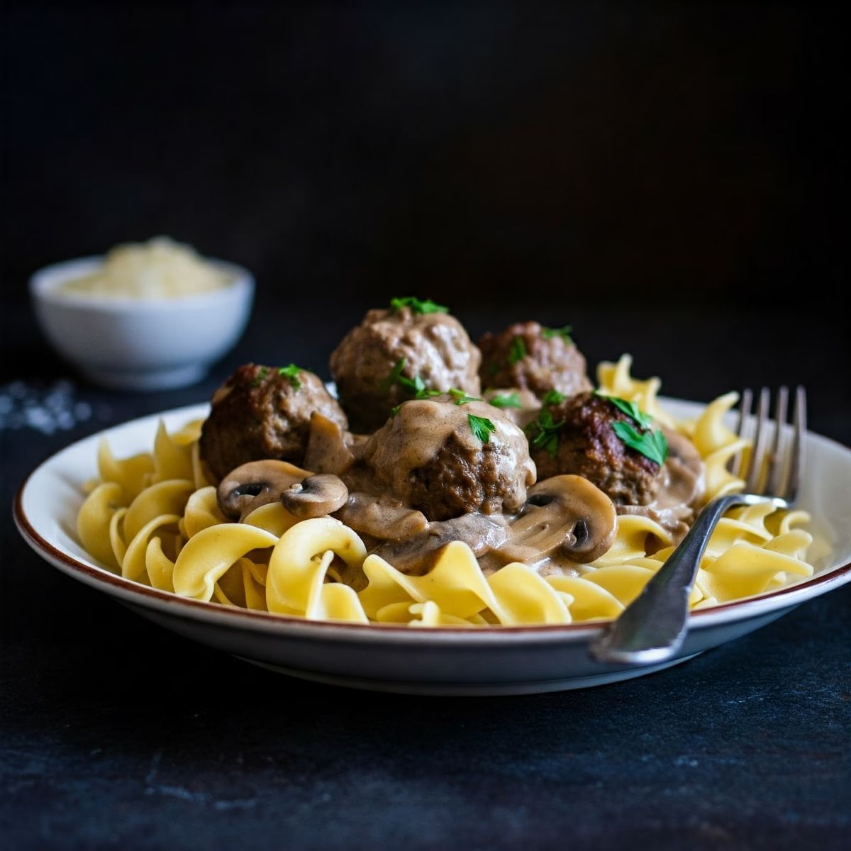 Meatball Stroganoff recipe - American easy difficulty dish