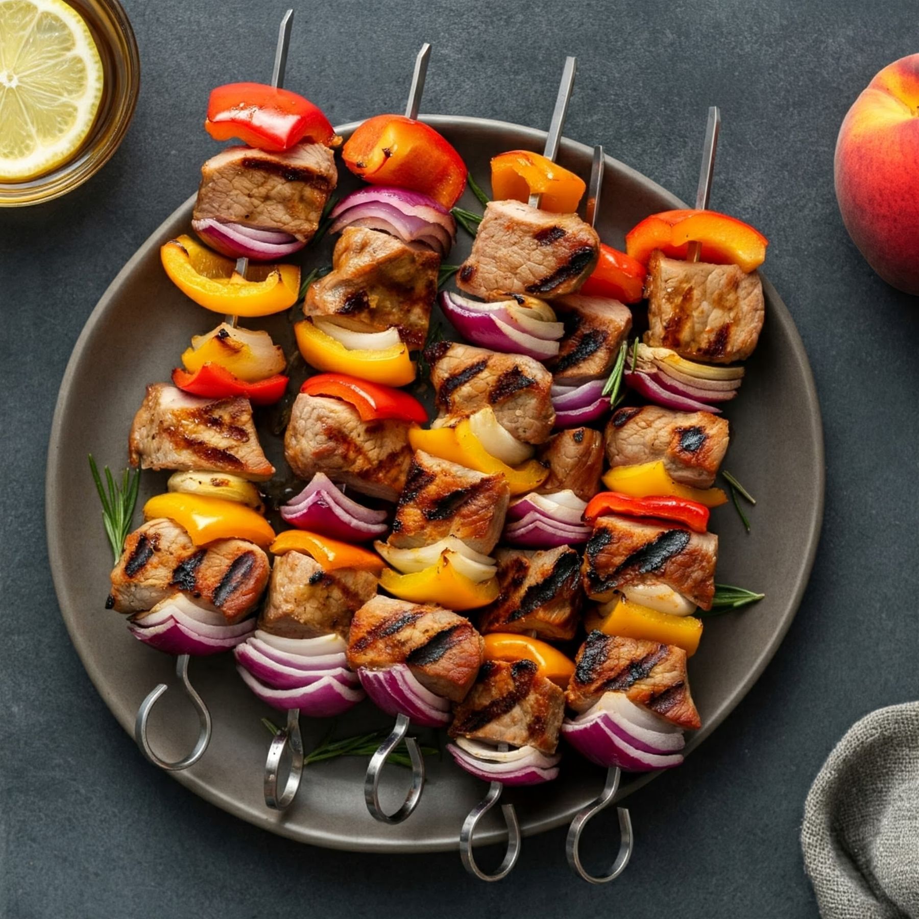 Honey Pork Tenderloin Kabobs recipe - American easy difficulty in Grilling, Pork category