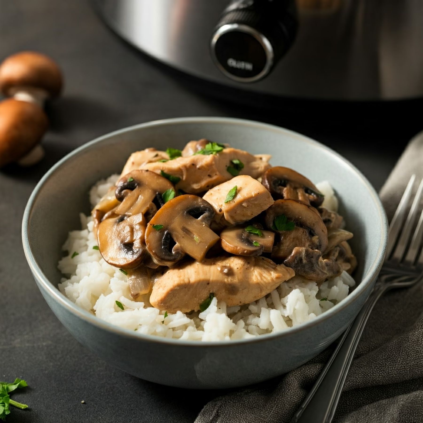 Slow Cooker Chicken Mushroom Stroganoff recipe - American easy difficulty in One-Pot Meals, Main Dishes, Chicken category