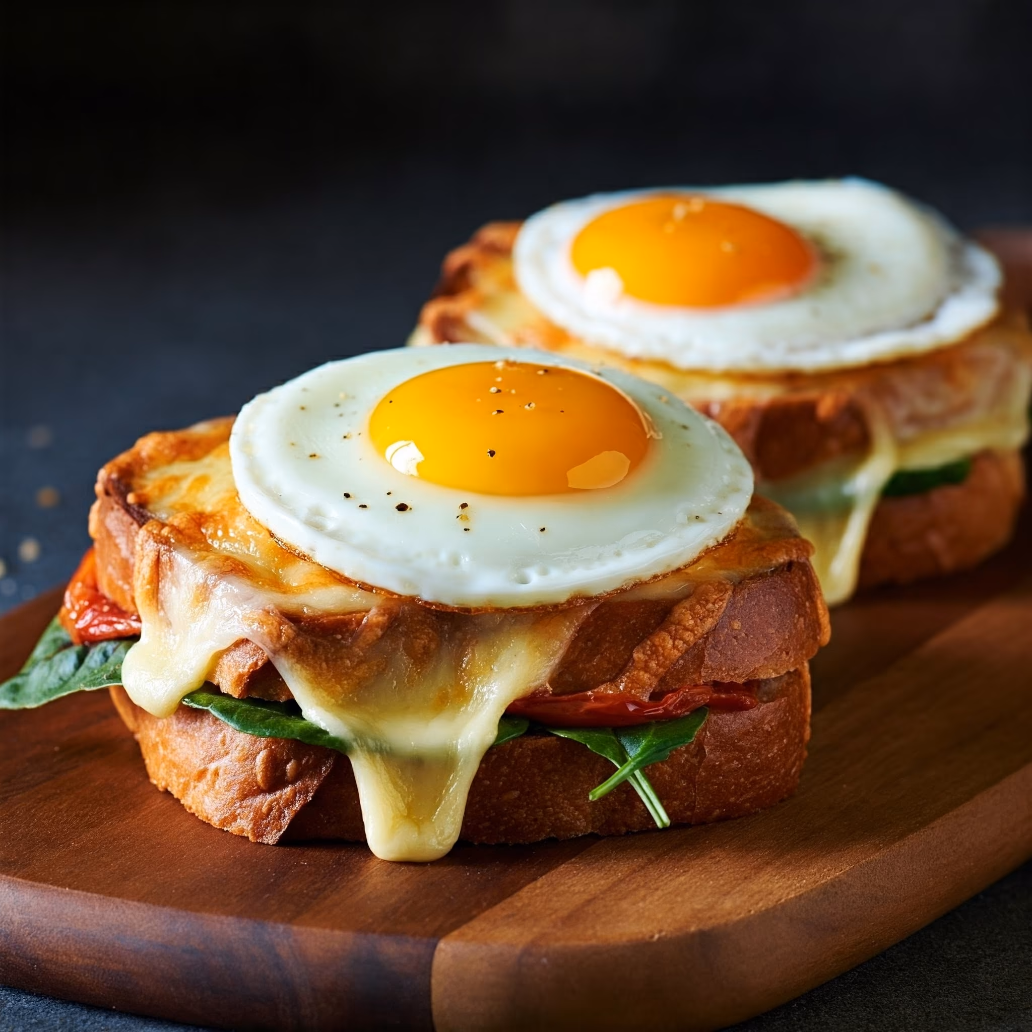 Croque Madame Sandwiches recipe - French easy difficulty in Breakfast, Eggs, Sandwiches category