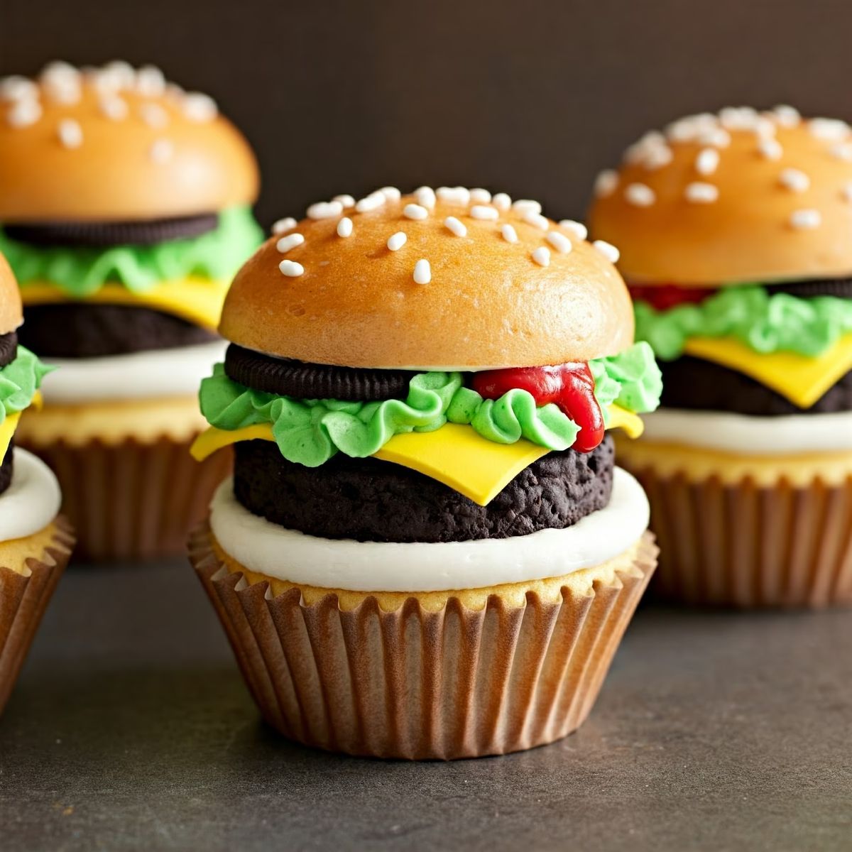 Hamburger Cupcakes recipe - American easy difficulty dish