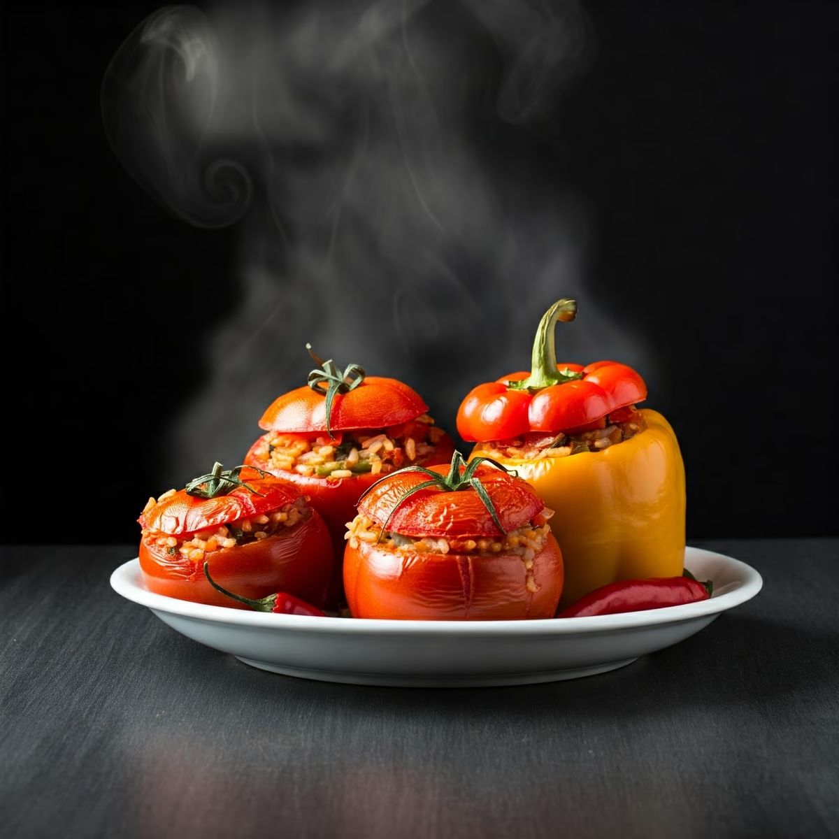Stuffed Peppers and Tomatoes recipe - American easy difficulty dish