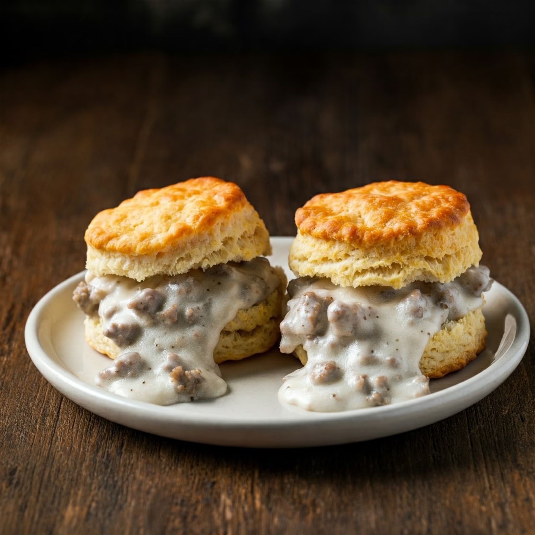 Buttermilk Biscuits and Sausage Cream Gravy recipe - American easy difficulty in Side Dishes, Biscuits category