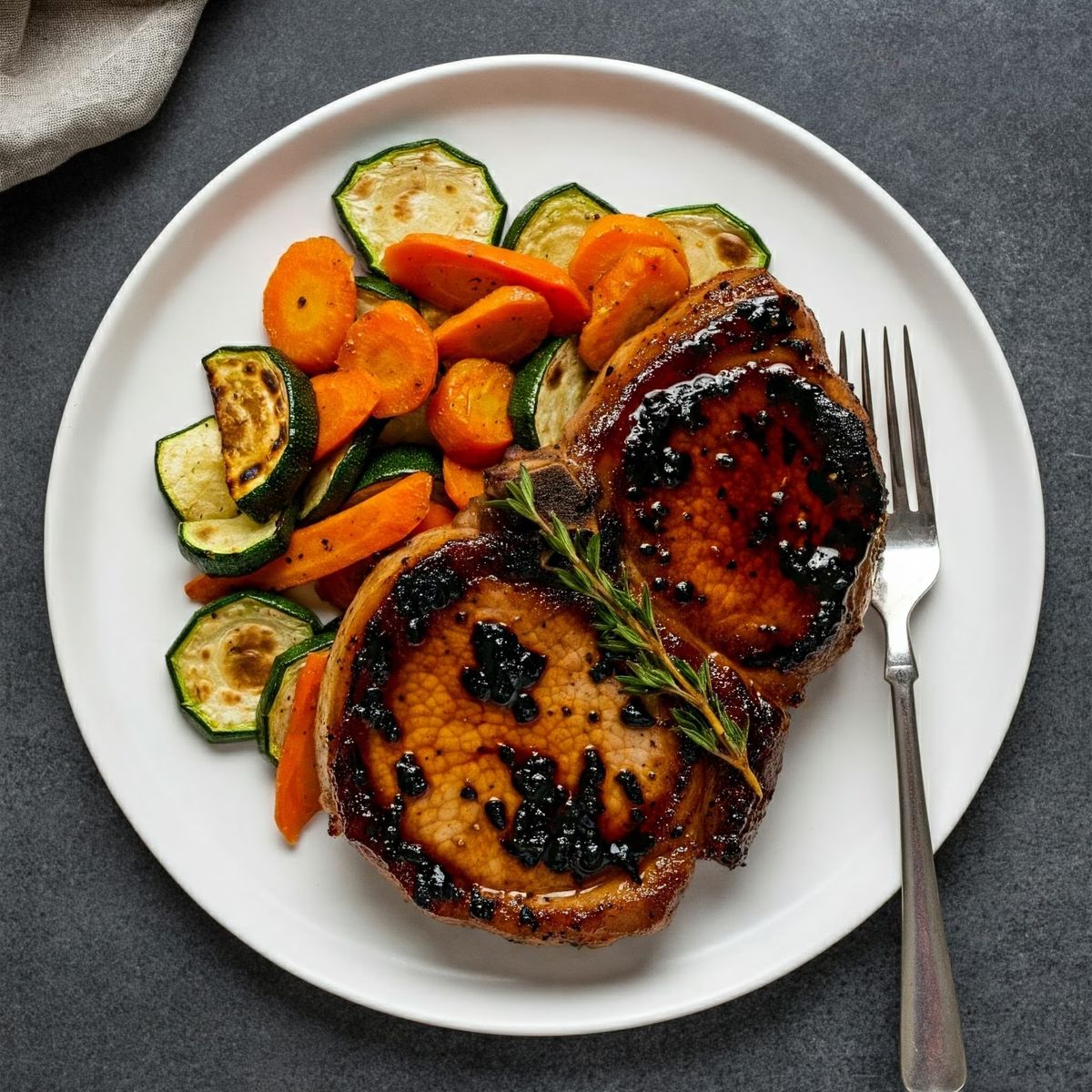 Maple Balsamic Glazed Pork Chops recipe - American easy difficulty dish