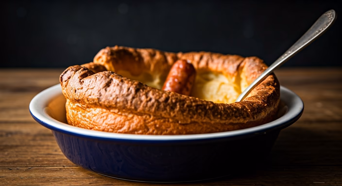 Savory Sausage Toad in the Hole recipe - British medium difficulty in Comfort Food category
