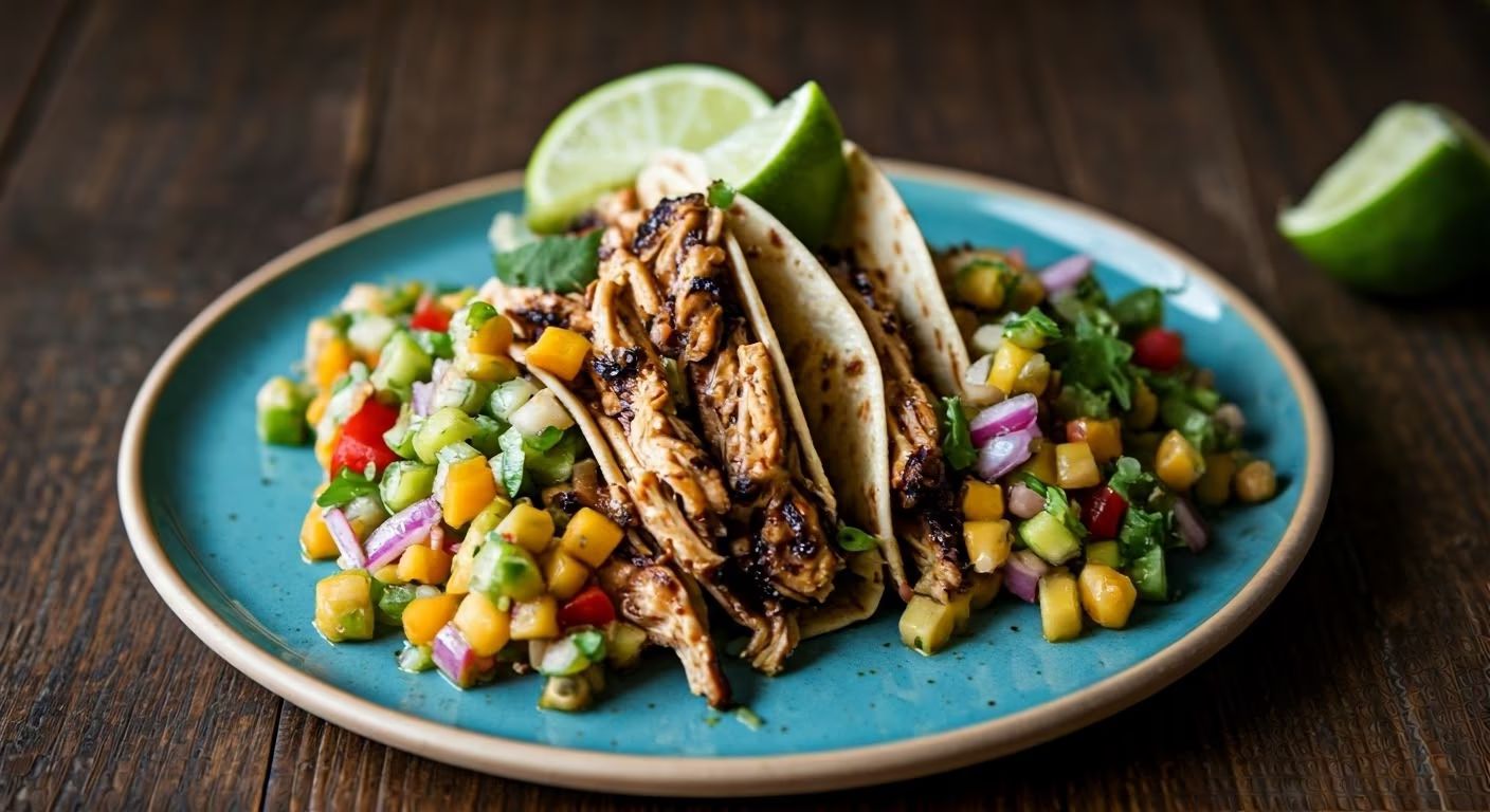 Jerk Chicken Tacos with Pineapple Salsa recipe - Caribbean medium difficulty in World Eats category