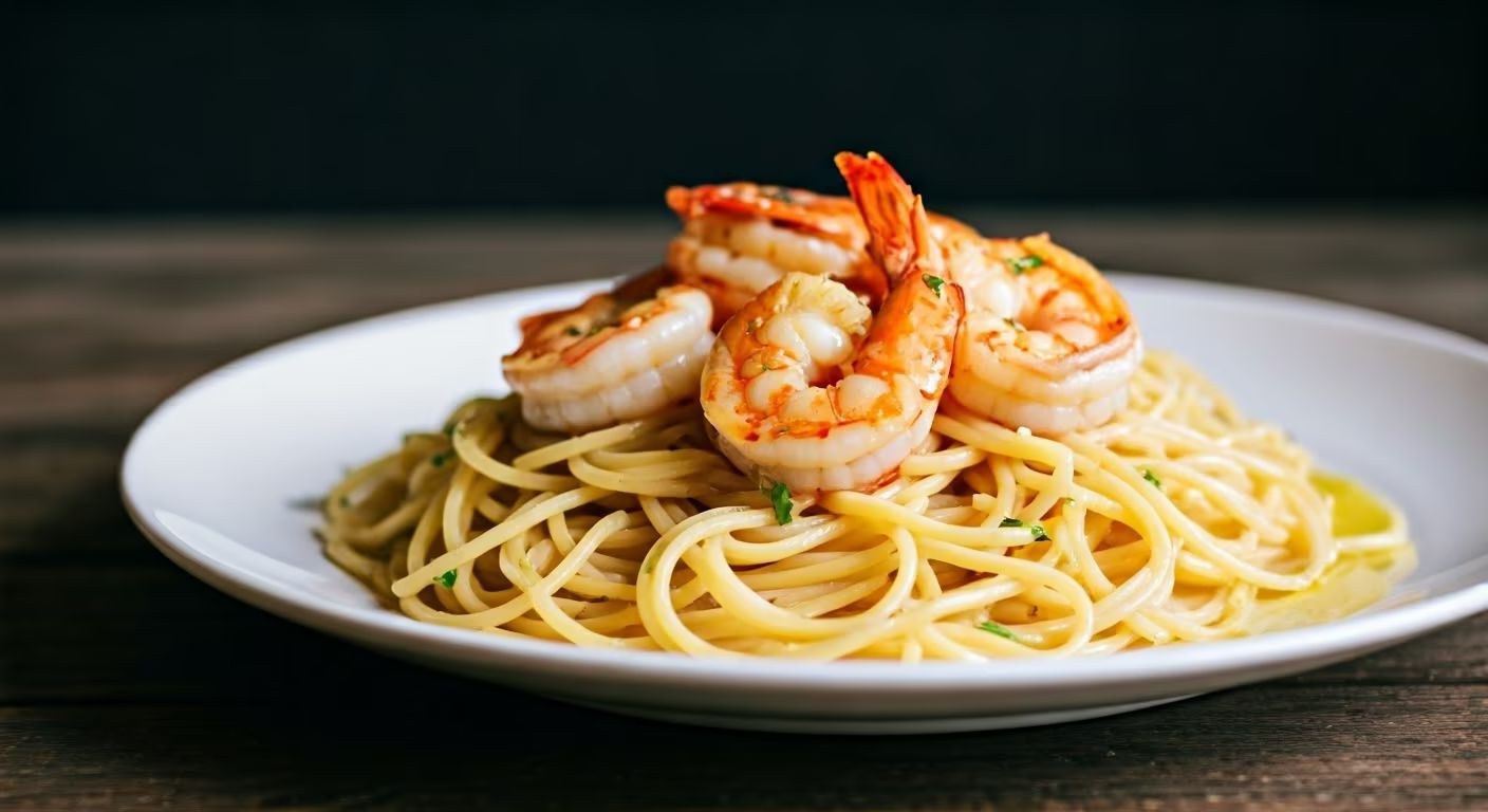 Savory Shrimp Linguine with Roasted Tomatoes recipe - delicious medium difficulty in Seafood category