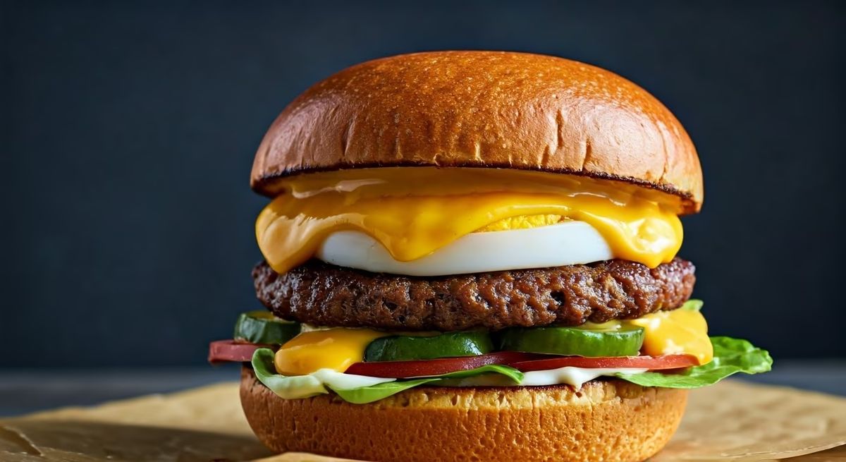 Cheesy Egg Burger recipe - American medium difficulty dish