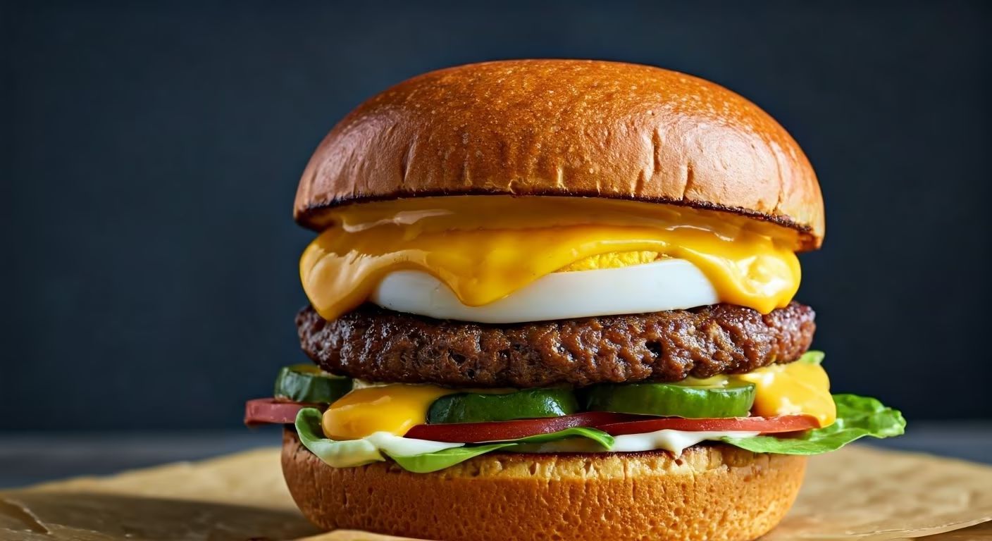 Cheesy Egg Burger recipe - delicious medium difficulty in Breakfast category