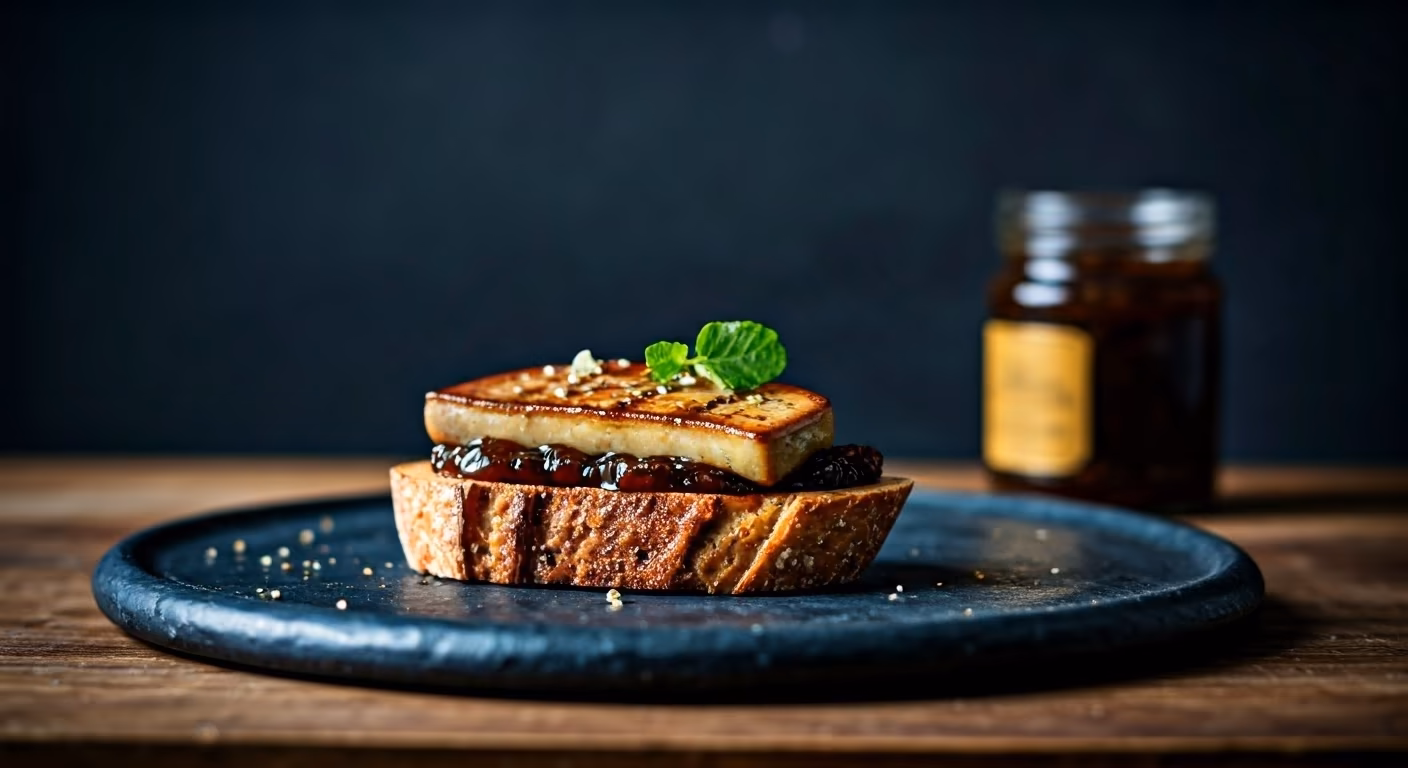 Foie Gras Crostini with Fig Jam recipe - French medium difficulty in Duck category