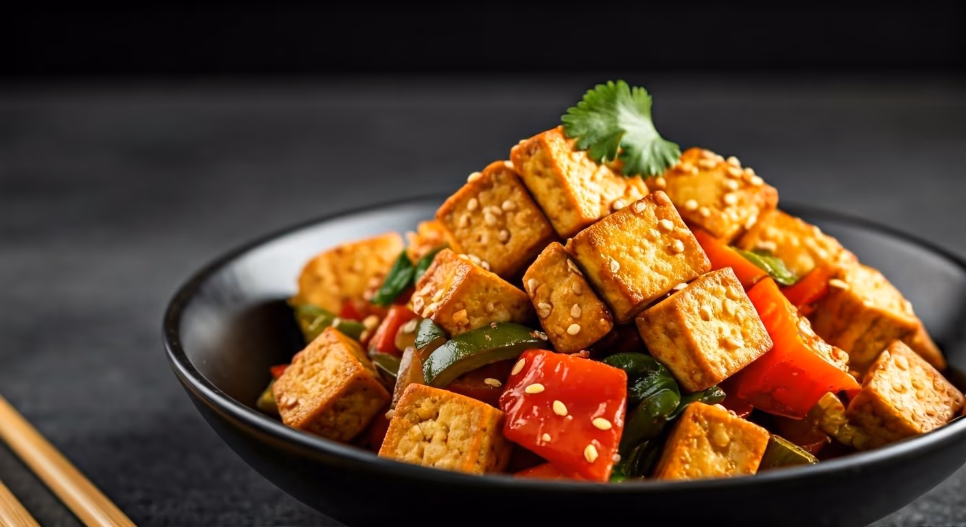 Szechuan Spicy Tofu Stir-Fry recipe - Chinese medium difficulty in Vegetarian category