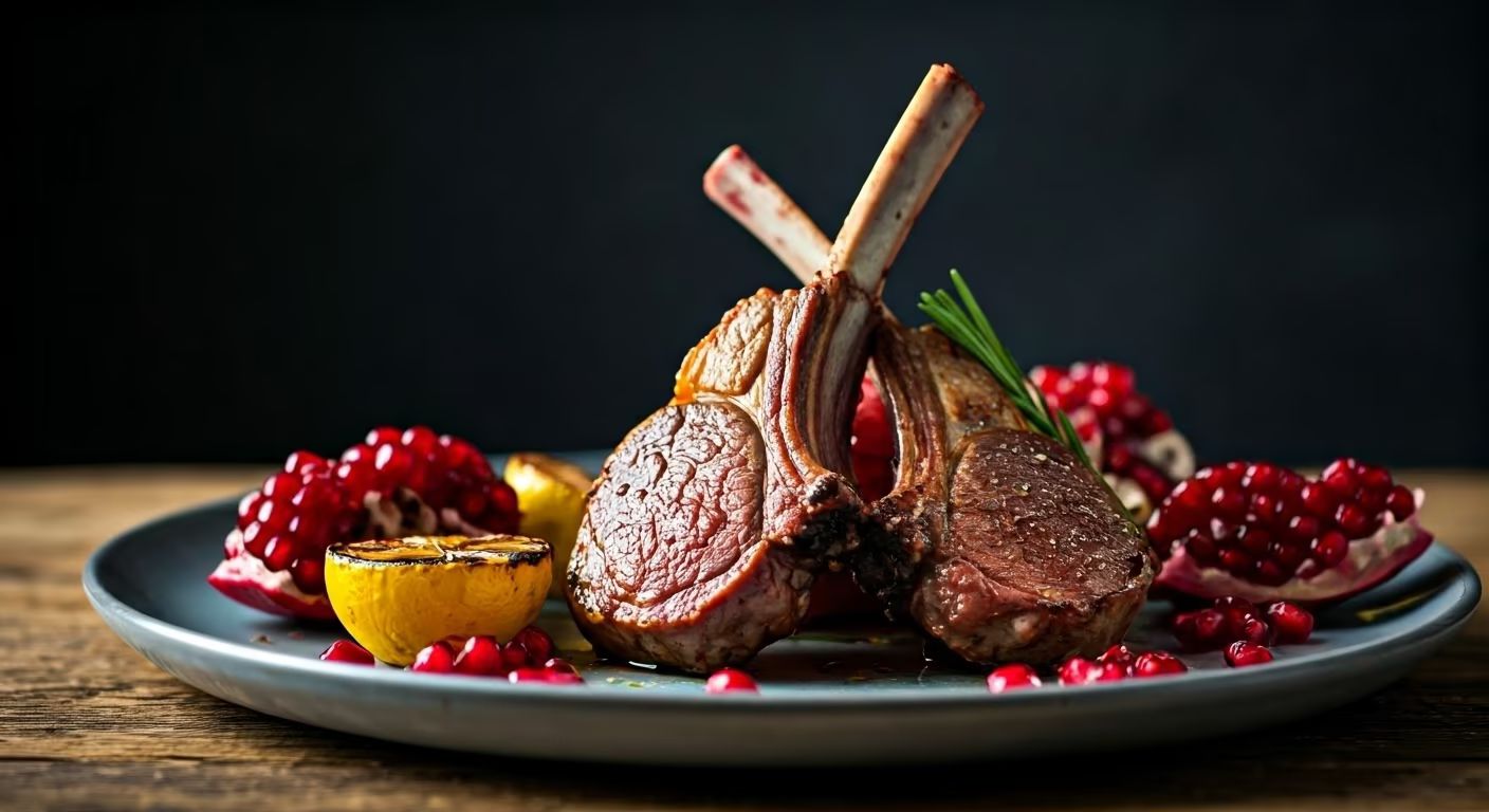 Minted Pomegranate Lamb Chops recipe - delicious medium difficulty in Grilling category