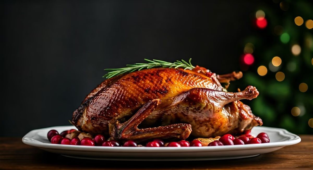 Christmas Roasted Duck with Cranberry Glaze recipe - American medium difficulty dish