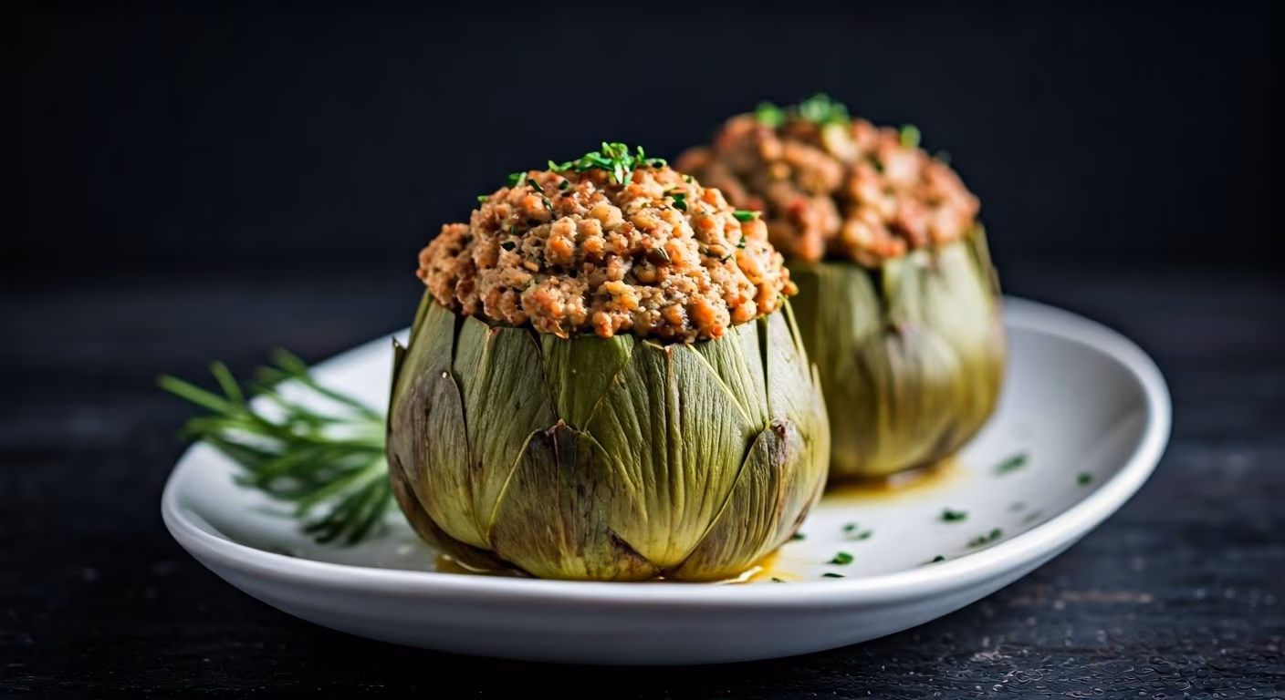 Mediterranean Stuffed Artichokes recipe - Mediterranean medium difficulty in Vegetarian, Side Dishes category