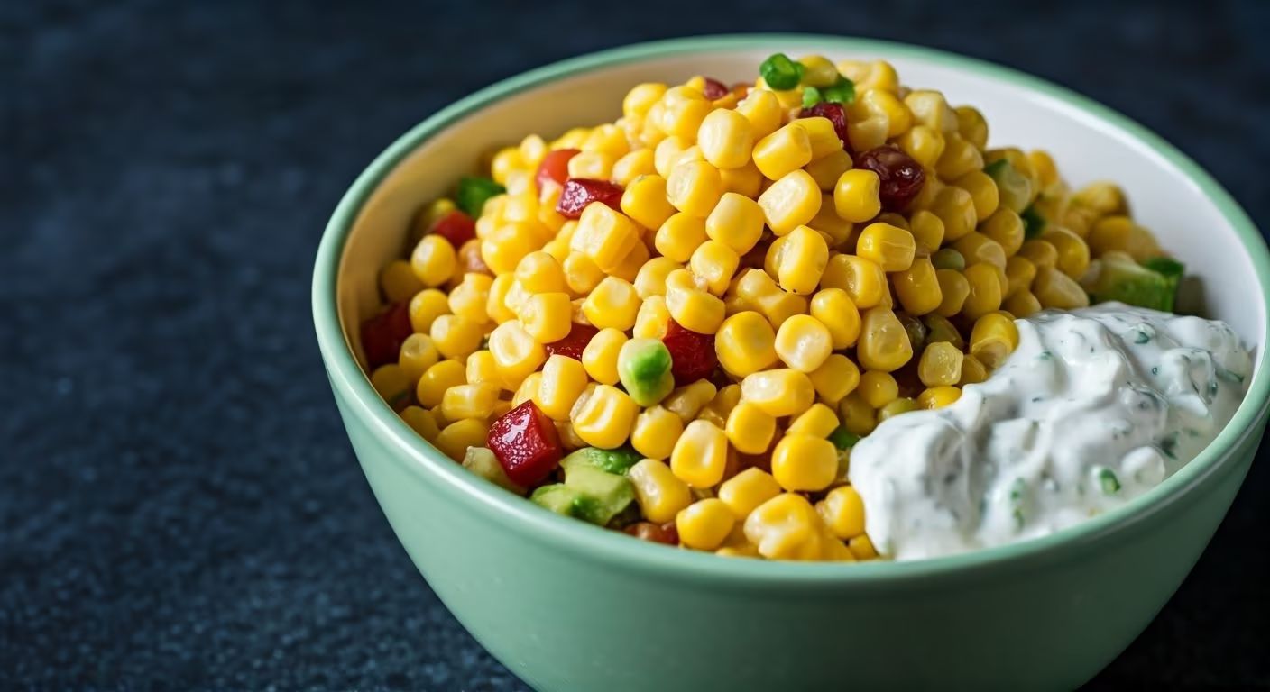 Southwest Corn Salad with Avocado Dressing recipe - delicious easy difficulty in Vegetarian category