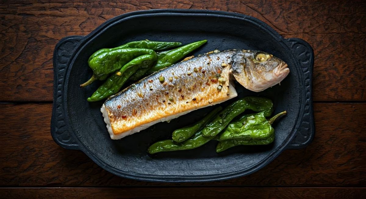 Basque-Style Fish with Green Peppers and Manila Clams recipe - Other medium difficulty dish