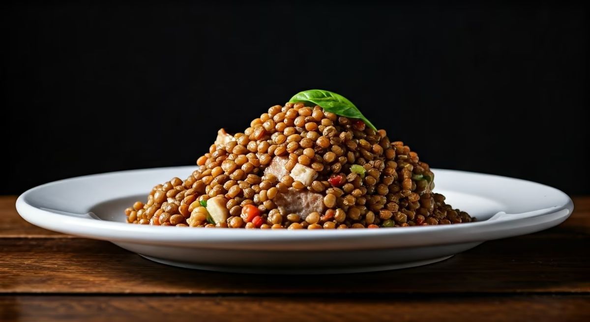 Savory Lentil Salad with Pork recipe - Other medium difficulty dish