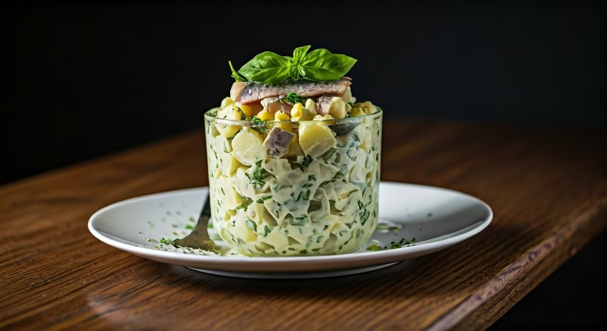 Herbed Lyonnaise Potato Salad with Herring Recipe @ TotallyChefs