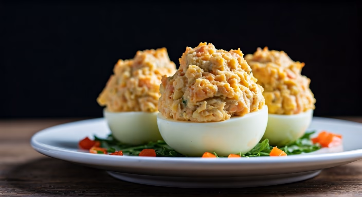 Crab-Stuffed Deviled Eggs recipe - American medium difficulty in Party Food category