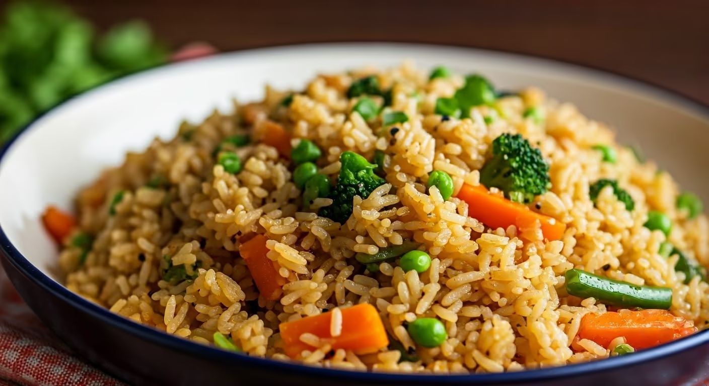 Panda Express Inspired Vegetable Fried Rice recipe - Asian easy difficulty in Rice category
