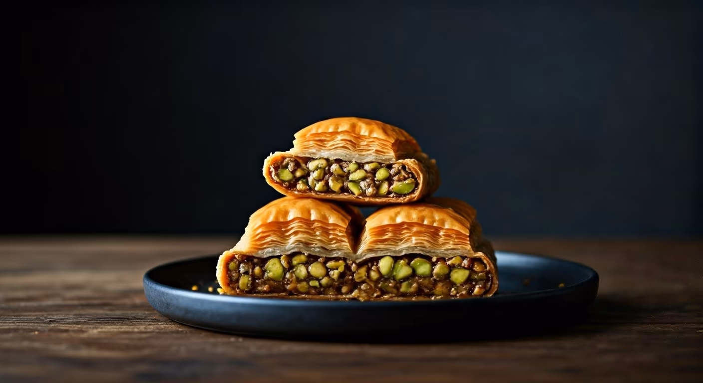 Honey Pistachio Baklava Rolls recipe - Middle Eastern medium difficulty in World Eats category