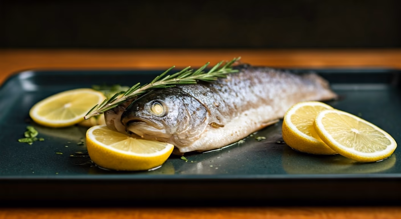 Herb-Stuffed Baked Trout with Lemon Garlic Butter recipe - delicious medium difficulty in Seafood category