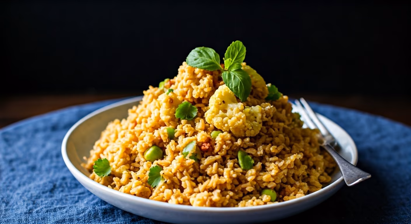 Spiced Cauliflower Rice Bowl recipe - Middle Eastern easy difficulty in Vegetarian, Gluten-Free category