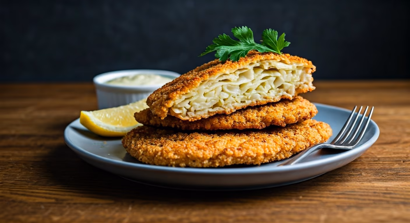Crispy Cabbage Schnitzel recipe - German medium difficulty in Vegetarian, Comfort Food category