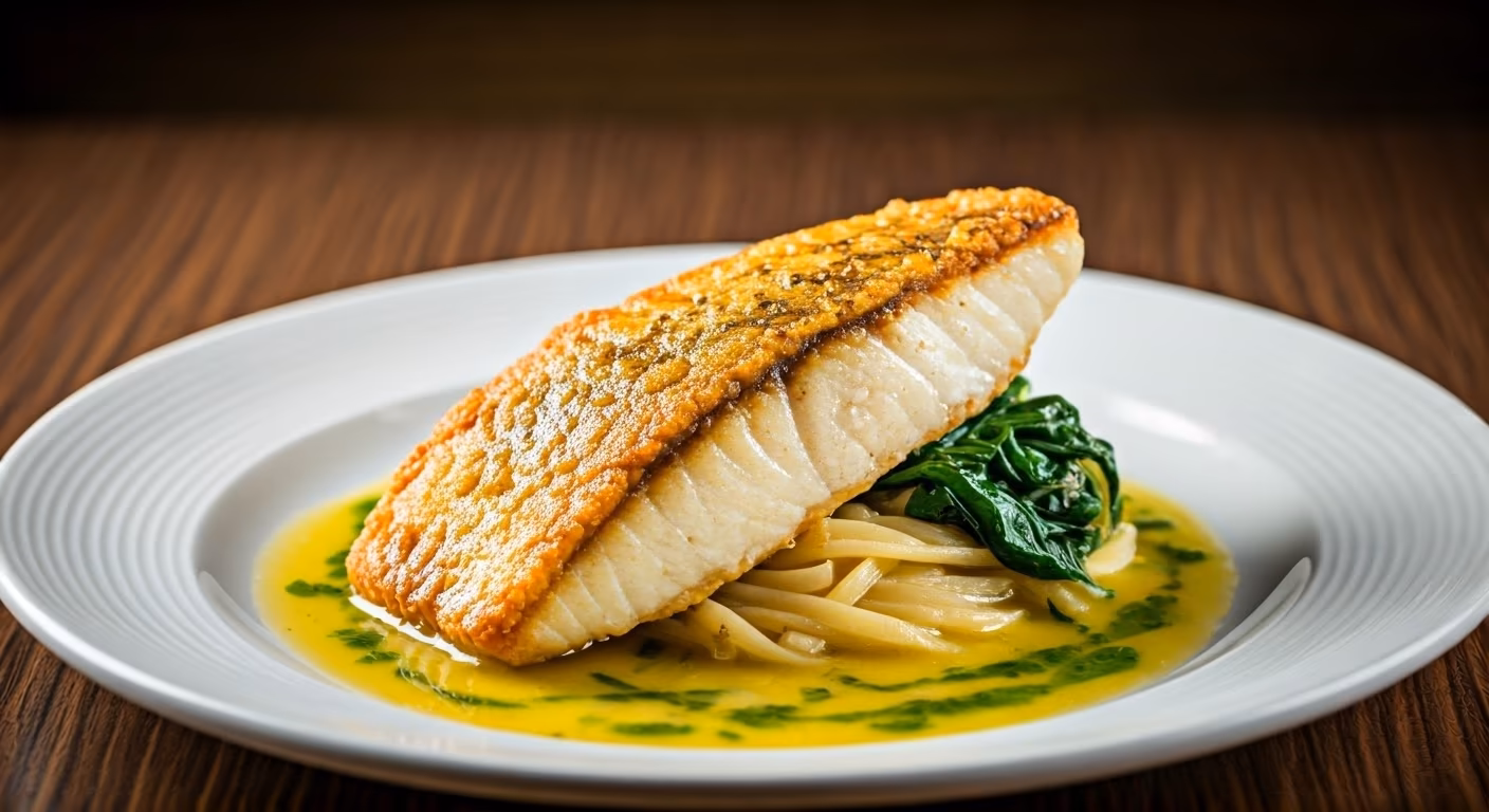 Crispy Pan-Fried Barramundi with Lemon Herb Butter Sauce recipe - Other medium difficulty in Seafood category