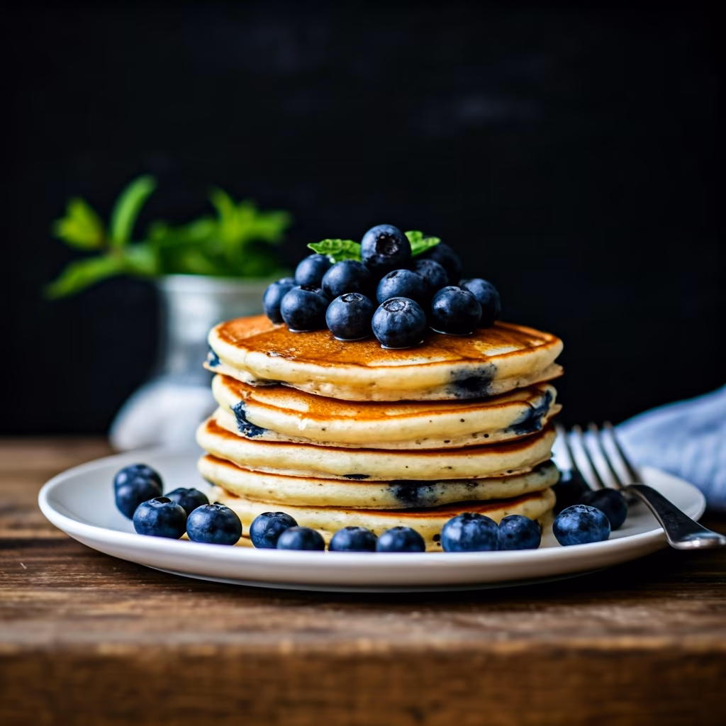 Fluffy Blueberry Pancakes recipe - American easy difficulty in Brunch, Breakfast category