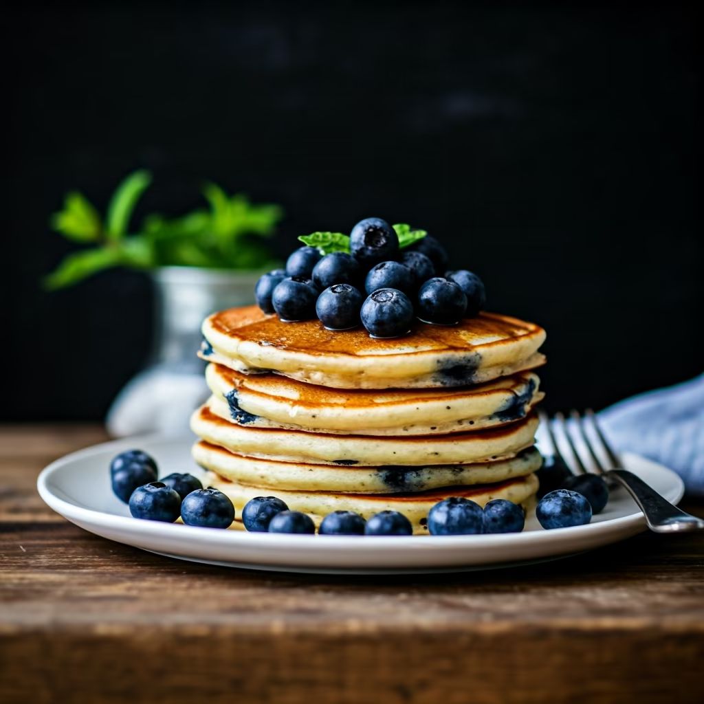 Fluffy Blueberry Pancakes recipe - American easy difficulty in Brunch, Breakfast category