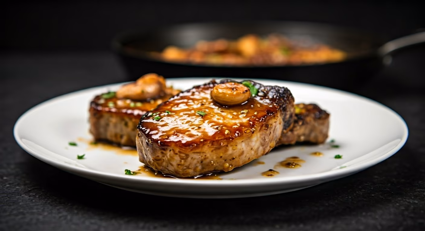 Honey Garlic Glazed Pork Chops recipe - delicious medium difficulty in Pork, Dinner category