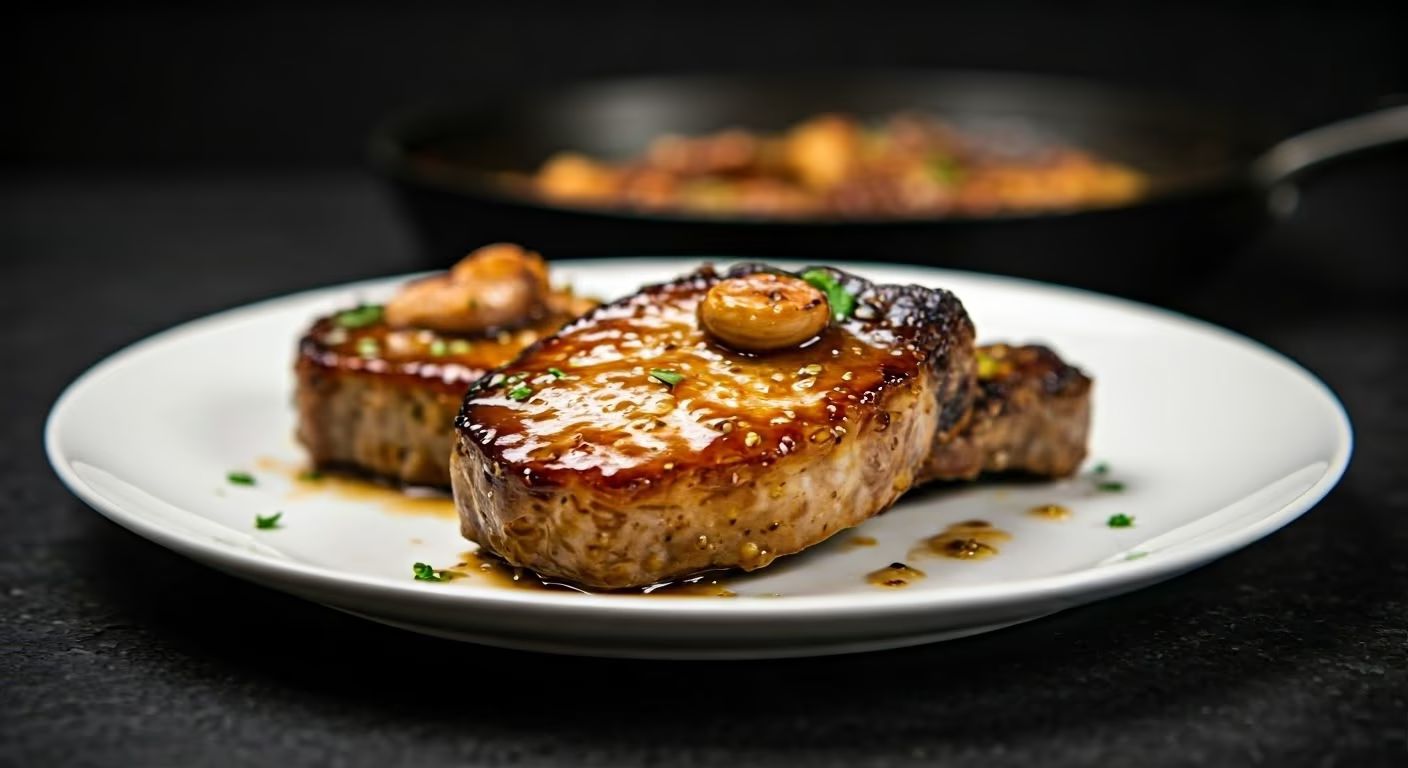 Honey Garlic Glazed Pork Chops recipe - American medium difficulty in Pork, Dinner category