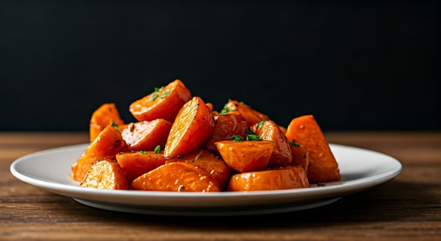 Honey Glazed Roasted Sweet Potatoes recipe - delicious easy difficulty in Vegetarian, Gluten-Free category