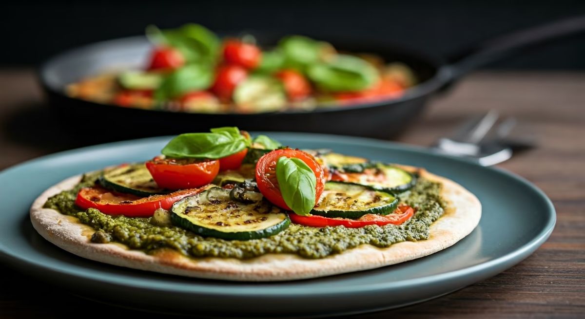 Grilled Veggie Pesto Pizza recipe - Italian medium difficulty dish