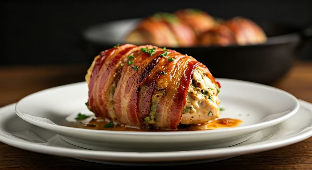 Bacon-Wrapped Stuffed Chicken Breast recipe - American medium difficulty dish