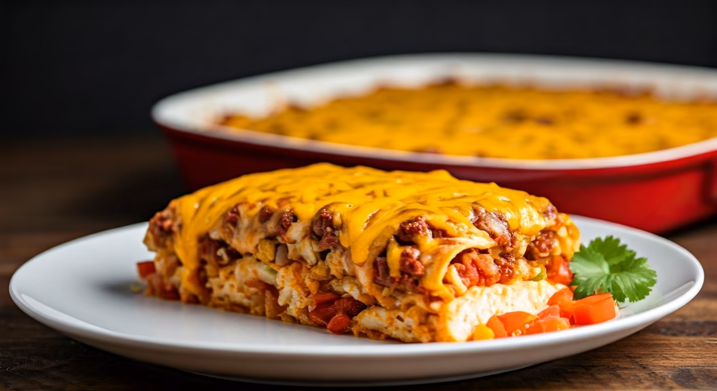 Fiesta Enchilada Casserole recipe - Mexican medium difficulty in Main Dishes, Ethnic Dishes, Casseroles category
