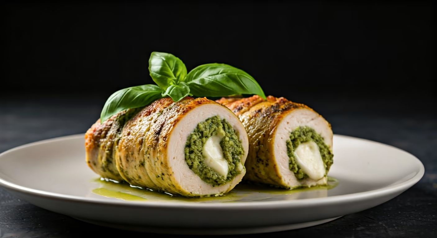 Stuffed Pesto Chicken Rolls recipe - Italian medium difficulty in Comfort Food, Chicken category
