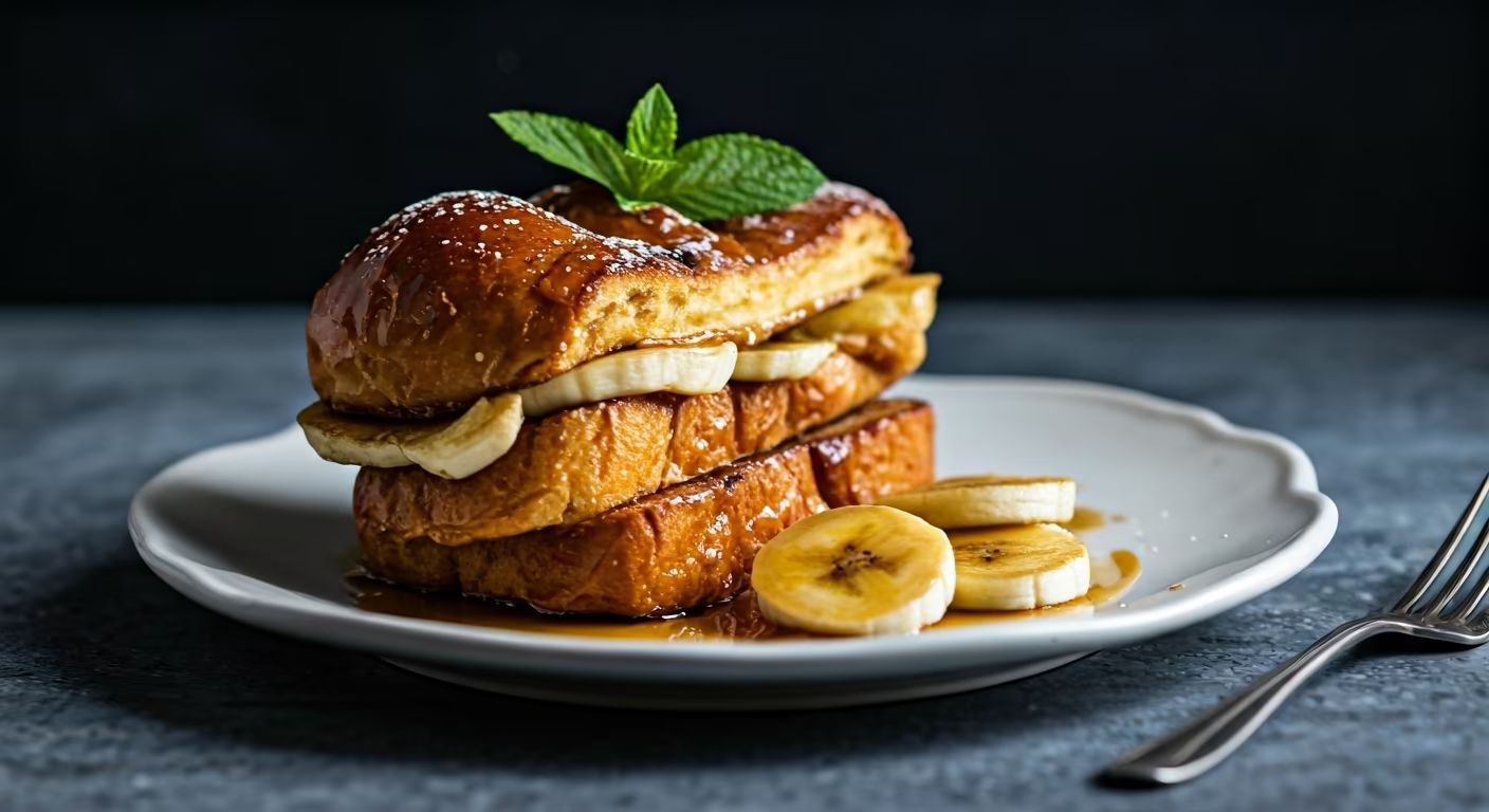 Brioche French Toast with Caramelized Bananas recipe - French easy difficulty in Brunch, Breakfast category