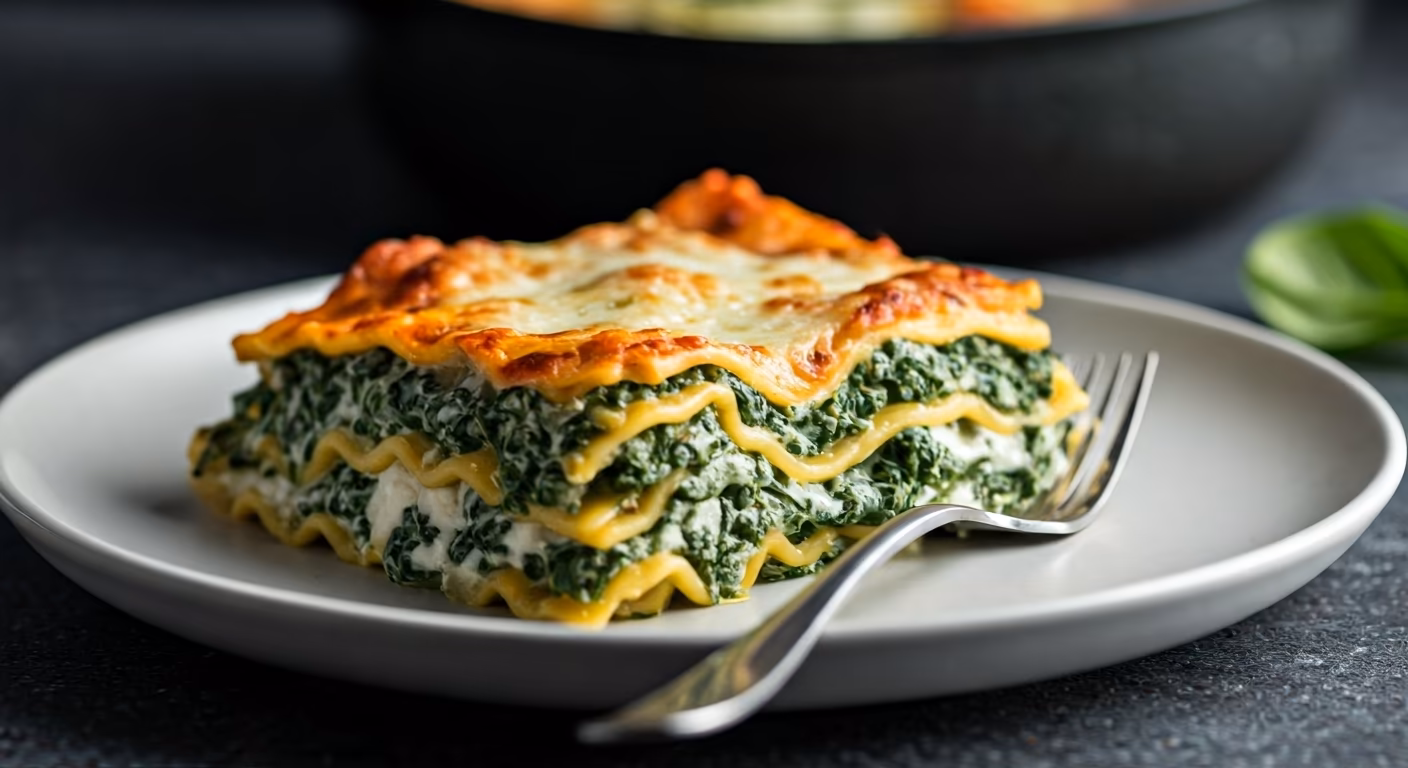 Quick and Easy Vegetarian Spinach Lasagna recipe - delicious easy difficulty in Vegetarian, Comfort Food category