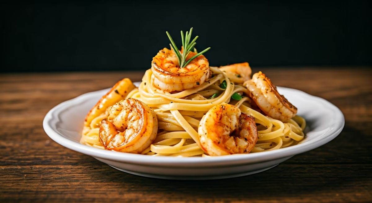 Peppery Blackened Shrimp Pasta recipe - Italian medium difficulty dish