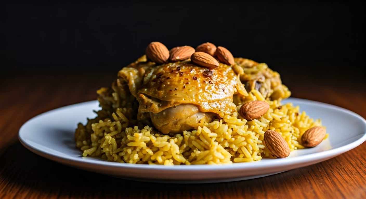 Spiced Kabsa with Roasted Almonds recipe - Middle Eastern medium difficulty in Comfort Food category