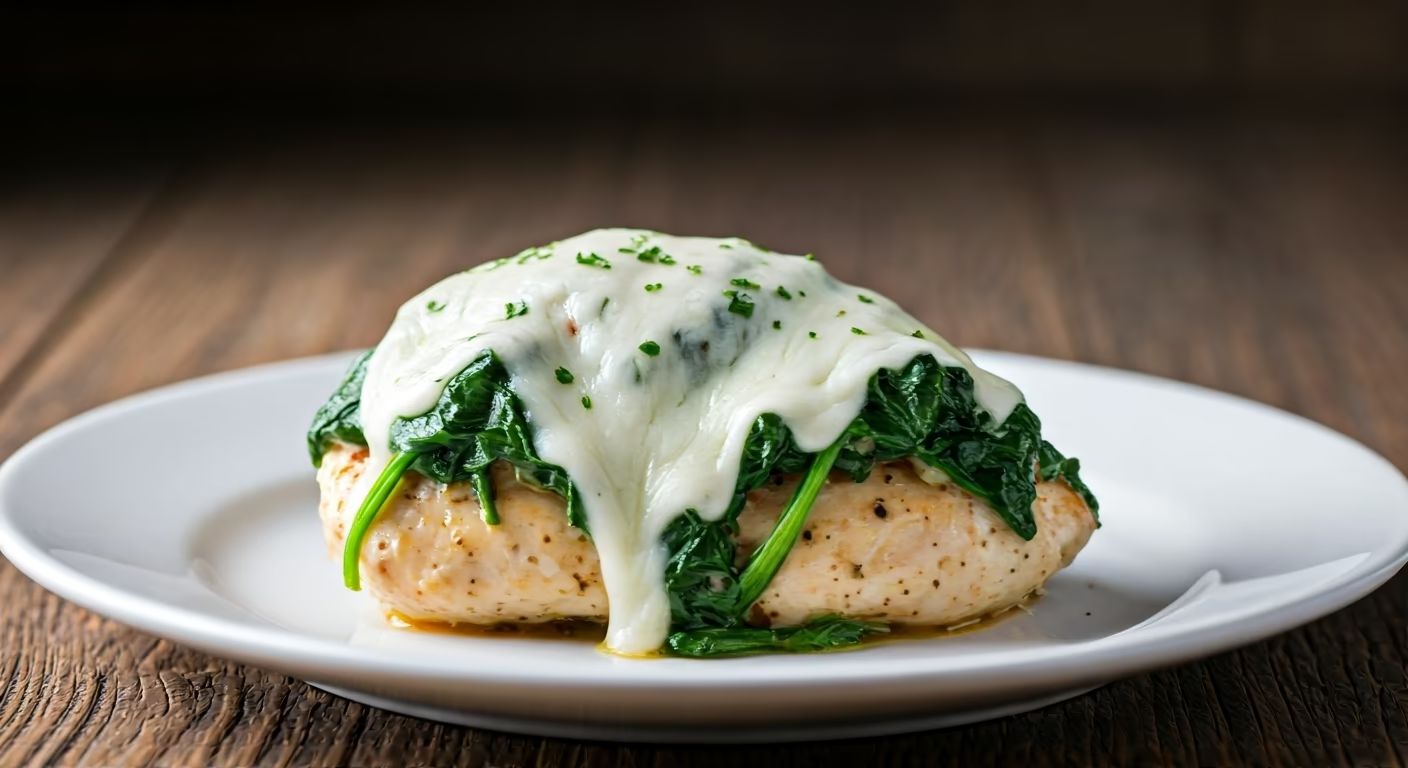 Cheesy Spinach Stuffed Chicken recipe - delicious medium difficulty in Comfort Food category