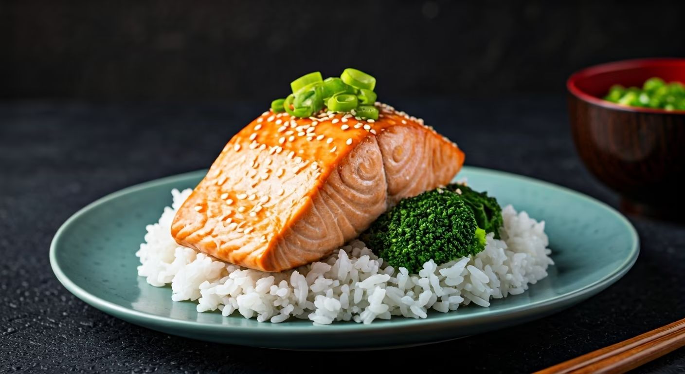 Savory Miso-glazed Salmon Rice Bowl recipe - Japanese medium difficulty 