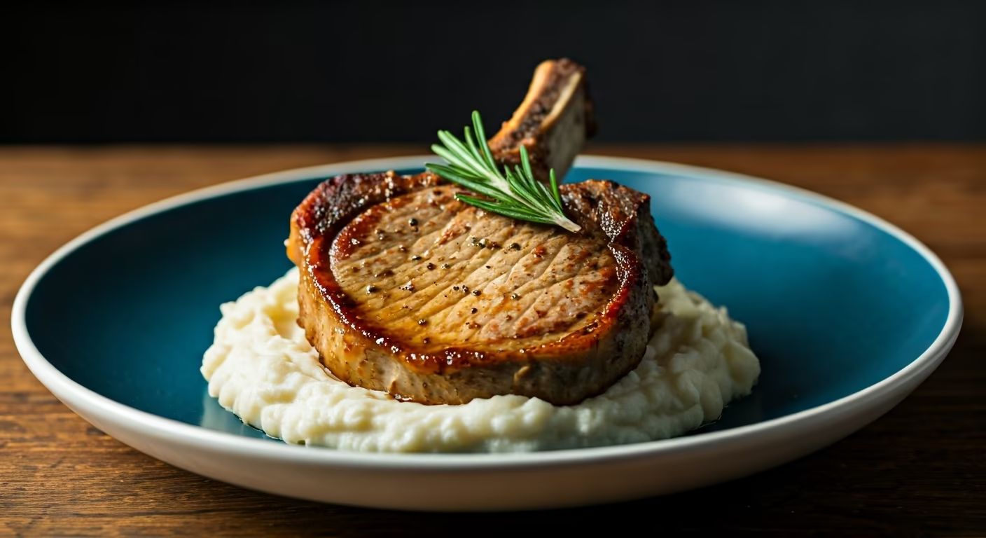 Garlic Herb Pork Chops with Creamy Mashed Potatoes recipe - Italian medium difficulty in Comfort Food, Dinner category