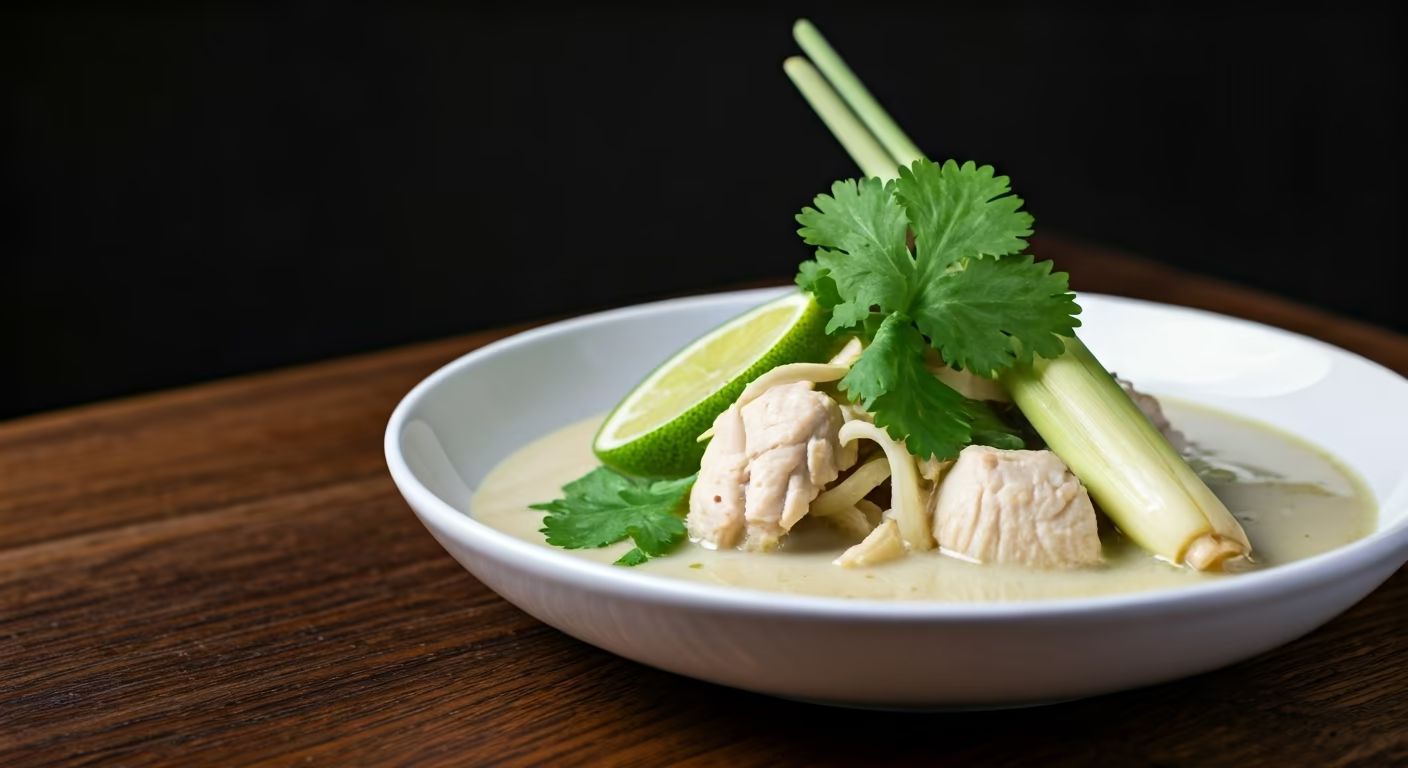Coconut Lemongrass Chicken Soup recipe - Thai medium difficulty 